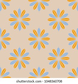 New color seamless pattern with many flower.