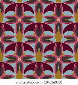 New color seamless pattern with many flower.