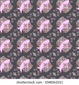 New color seamless pattern with many flower.