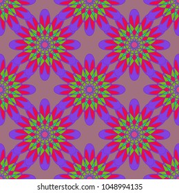 New color seamless pattern with many flower.
