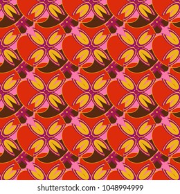 New color seamless pattern with many flower.