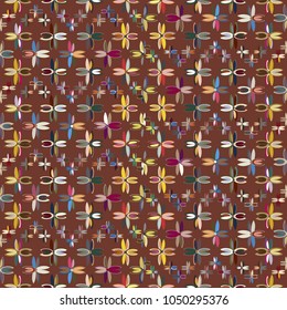 New color seamless pattern with many flower.