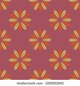 New color seamless pattern with many flower.