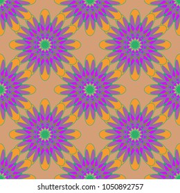 New color seamless pattern with many flower.