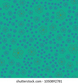 New color seamless pattern with many flower.