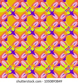 New color seamless pattern with many flower.