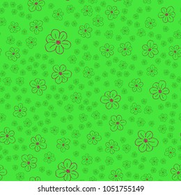 New color seamless pattern with many flower.