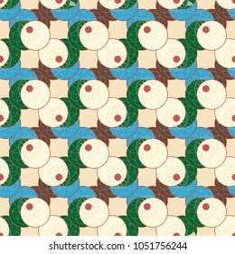 New color seamless pattern with many flower.