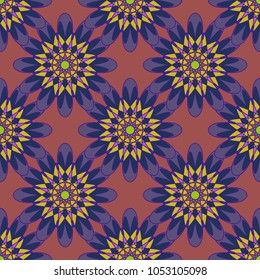 New color seamless pattern with many flower.