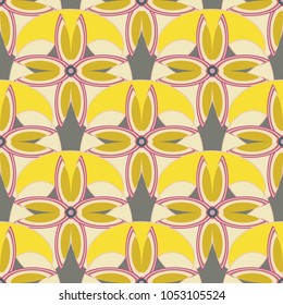 New color seamless pattern with many flower.