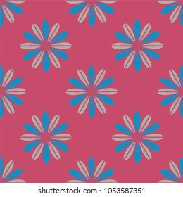 New color seamless pattern with many flower.