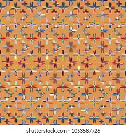 New color seamless pattern with many flower.