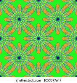 New color seamless pattern with many flower.