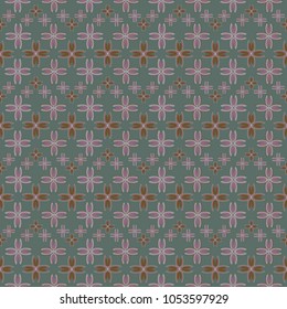New color seamless pattern with many flower.
