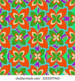 Nuevo patrón de color sin fisuras con muchas flores.