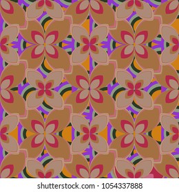 New color seamless pattern with many flower.