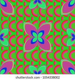 New color seamless pattern with many flower.