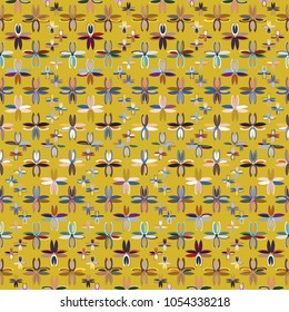 New color seamless pattern with many flower.