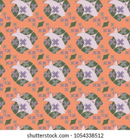 New color seamless pattern with many flower.