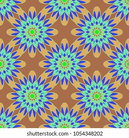 New color seamless pattern with many flower.