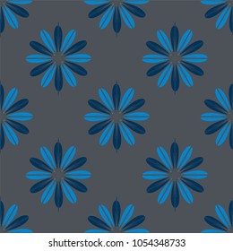 New color seamless pattern with many flower.