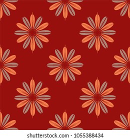 New color seamless pattern with many flower.