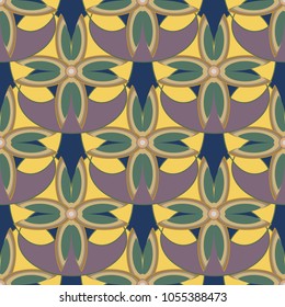 New color seamless pattern with many flower.