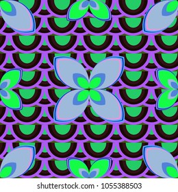 New color seamless pattern with many flower.