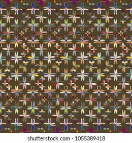 New color seamless pattern with many flower.