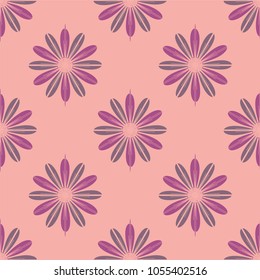 New color seamless pattern with many flower.