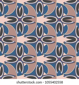 New color seamless pattern with many flower.