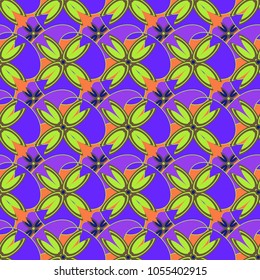 New color seamless pattern with many flower.