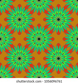 New color seamless pattern with many flower.