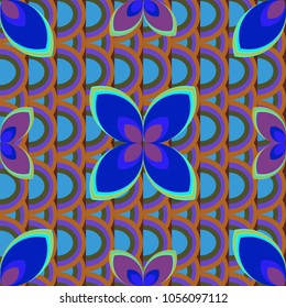 New color seamless pattern with many flower.