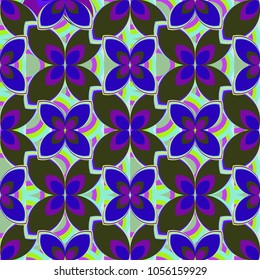 New color seamless pattern with many flower.