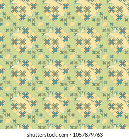 New color seamless pattern with many flower.