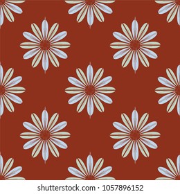 New color seamless pattern with many flower.