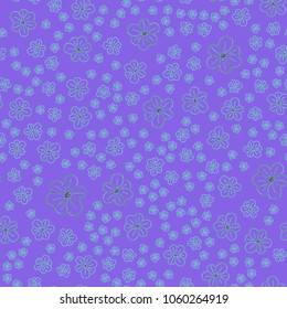 New color seamless pattern with many flower.