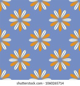New color seamless pattern with many flower.