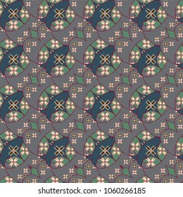 New color seamless pattern with many flower.