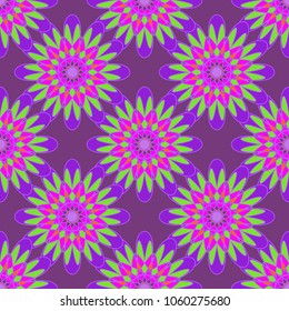 New color seamless pattern with many flower.