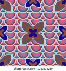 New color seamless pattern with many flower.