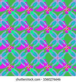 New color seamless pattern with many flower.