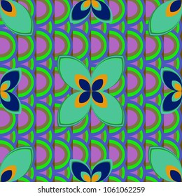 New color seamless pattern with many flower.