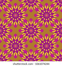 New color seamless pattern with many flower.
