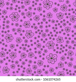 New color seamless pattern with many flower.