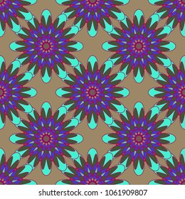 New color seamless pattern with many flower.