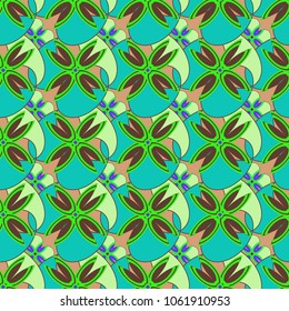 New color seamless pattern with many flower.