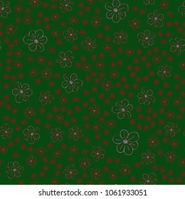 New color seamless pattern with many flower.