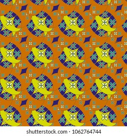 New color seamless pattern with many flower.